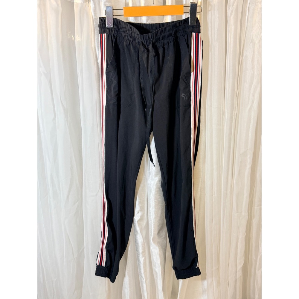 Tna Track Pants Womens Small Black Red White Blue Side Stripe Joggers
